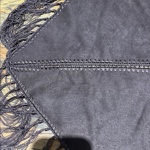 Preston & York Dark Brown Fringe Shawl - Picture 8 of 9